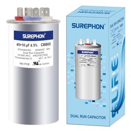 45+10 MFD 370 V o 440 V Dual Run Start AC Capacitor para ac CBB65r CBB65b Condensador para arranque de motor o bomba de calor, condensador, bomba de piscina