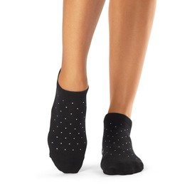 TAVI NOIR Women’s Savvy Non-Slip Socks - Grip Barre, Dance, Pilates, Yoga Socks, Black Sparkle, Medium