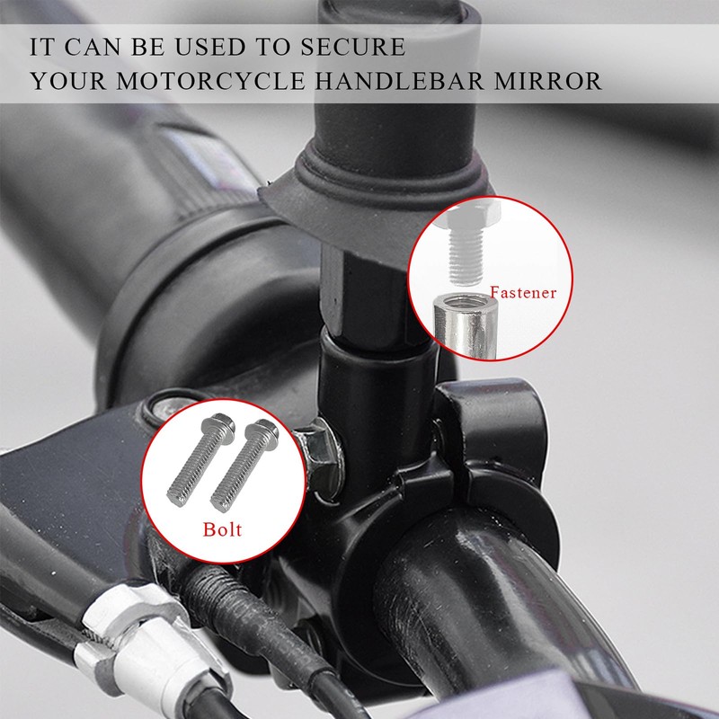 KVAEY 2PCS Motorcycle Handlebar Mirror Mount Holder, 8mm 7/8" Handlebar