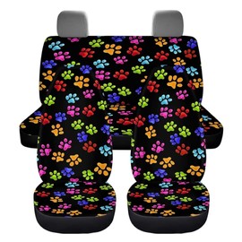 chaqlin chaqlin Netter Fu?abdruck Auto Sitzbezug Rckenlehne Sitzschutz Voller Satz 4pcs Universal Auto Innenraum Dekorativ Mit Cartoon Hund Pfote Druck Auto Front Rcksitz Schutz fr Frauen Damen Geschenke