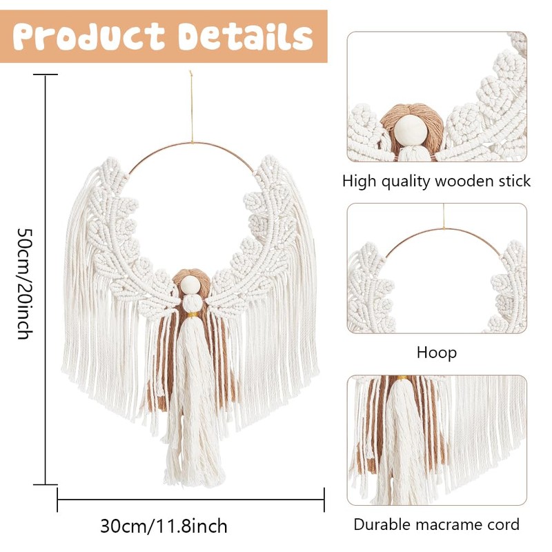 ORIGACH DIY Angel Macrame Kit, Boho Macrame Angel Ethereal Kit