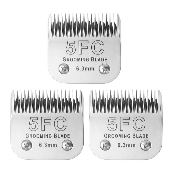 MEMIRY 3 Pcs Size 5FC Detachable Dog Grooming Blades, Compatible
