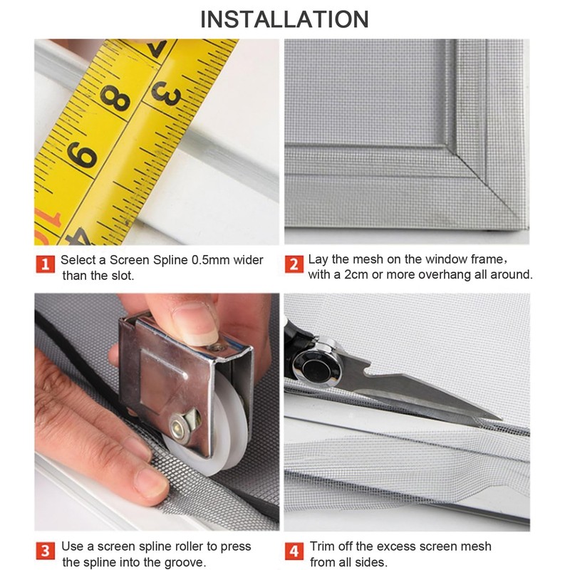 ACEBON Spline Window Repair Bracket Spline Round for Replacement Window