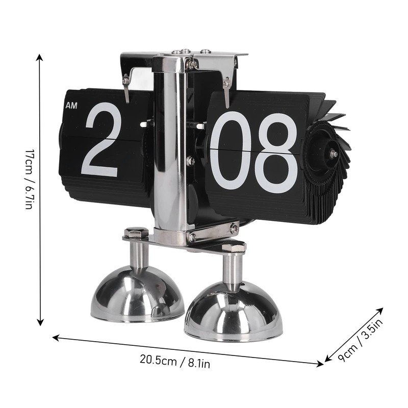 HERCHR Flip Desk Clock, Mechanical Retro Flip Down Clock Automatic
