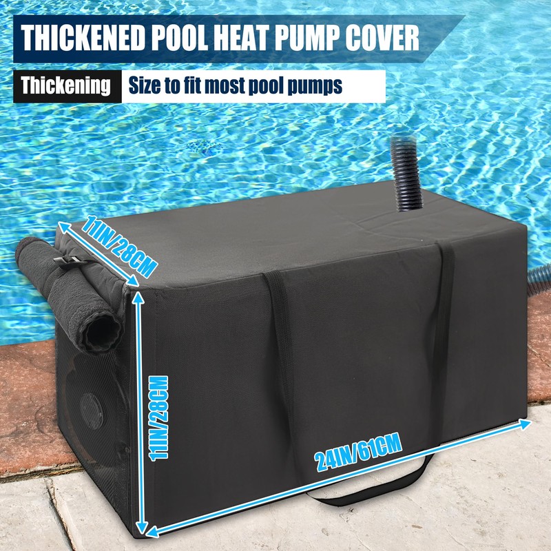 24x11x11 Inch Pool Pump Cover with 2 Side Openings, 3-Layer