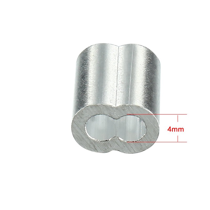 sourcingmap Aluminum Crimping Loop Sleeve Double Barrel for 1/8" -