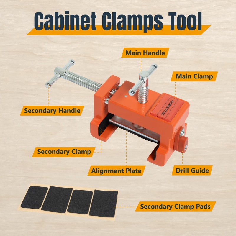 POWERTEC Cabinet Face Frame Clamps (2 Pack) - Cabinet Installation
