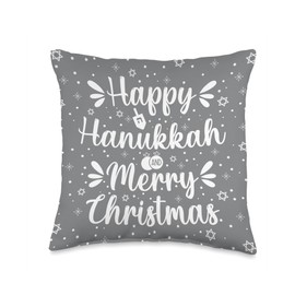 Merry Chrismukkah Happy Christmas Hanukkah Throw Pillow