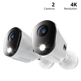 Night Owl Add On Wired 4K HD Indoor/Outdoor Deterrence Cameras with 2-Way Audio (2-Pack) (Requires Compatible DVR - Sold Separately) (2 Camera)