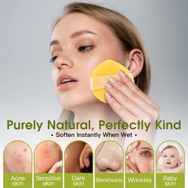 Facial Sponges GloréBrochas 3PCS Soft Reusable Face Sponges for Cleansing, Makeup Removal, Clay Mask & Exfoliating, Individually Wrapped PU Beauty Pads in Colorful Set for Travel & Daily Use