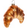 2 Count Hand Blown Glass Croissant Bread Christmas Ornaments for