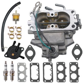 15003-7077 Carburetor Fits for Kawasaki 15003-7041 150037077 Replace FH601V 4 Stroke 19 hp Engine with Fuel Pump & Spark Plug