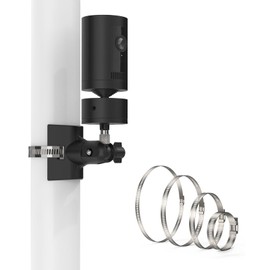 TIUIHU Camera Mount Pipe Mounting Bracket for Stick Up Cam/Pro/Battery with Pan-Tilt, R ing Indoor Camera, Spotlight Cam, Spotlight Camera Plus/Pro Surveillance Camera & Solar Panel (Black)