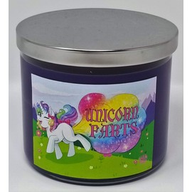 Unicorn Farts Scented Candle- Grape Soda Scented ~ All Natural Soy Wax Candle (Large 3 Wick, Purple Grape Soda)