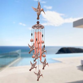 Hummingbird Wind Chimes, Memorial Wind Chimes, Gift Wind Chimes, Hummingbirds Music Wind Bells Gifts for Mom, Home, Balcony, Garden, Indoor, Outdoor Hummingbird Decoration, Large Garden Wind Chimes