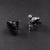 Men's Horn Goat Skull Ring Silver Stainless Steel Statement Ring