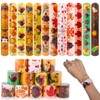 PIAOPIAONIU 48 Pcs Thanksgiving Slap Bracelets Bulk Snap Bands Bracelets