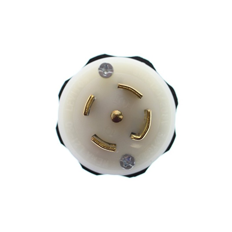 Leviton Locking Plug, 30 Amp, 120/208 Volt, Industrial Grade, 2811,