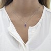 925 Sterling Silver Amethyst Necklace - Amethyst Teardrop Necklace -