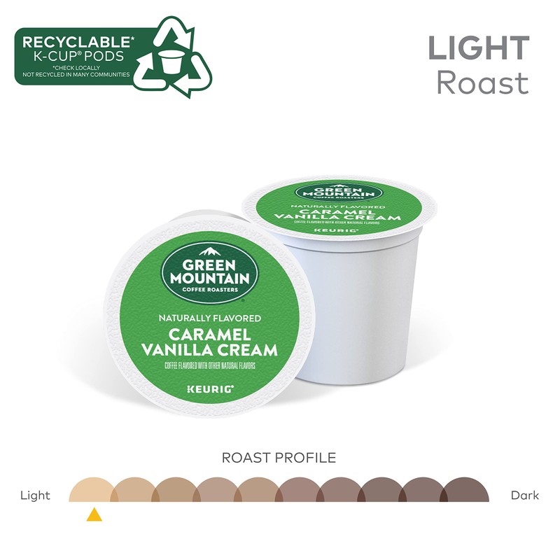 Green Mountain Coffee Roasters Caramel Vanilla Cream, Single-Serve Keurig K-Cup