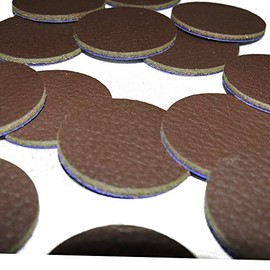 PREMIUM Adhesive Leather Furniture Pads Large Set - 18 pcs Bumper Pads - Extra Strong Adhesive Hardwood Floor Protectors, Chair Leg Pads Wood Laminate Floors Counter Tops - Display Case More (BROWN)