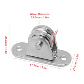 Small Single Pulley Block, V Type Stainless Steel Silent Pulley Roller Wall Mounted Fixed Pulley for DIY Equipment Wire Rope Rail Sliding Gate (4PCS)