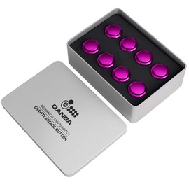 QANBA Gravity KS Metallic Color Mechanical Arcade Buttons 30mm Snap-In Mechanical Pushbutton (Boxed） (Violet G03 (8 pcs))