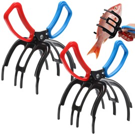 Anglekai 3 Pack Fish Gripper, Non-Slip 3 Claw Metal Fishing Pliers Gripper for Fish Control Clamp, Colorful Fishing Claw Grabber Holder (3)