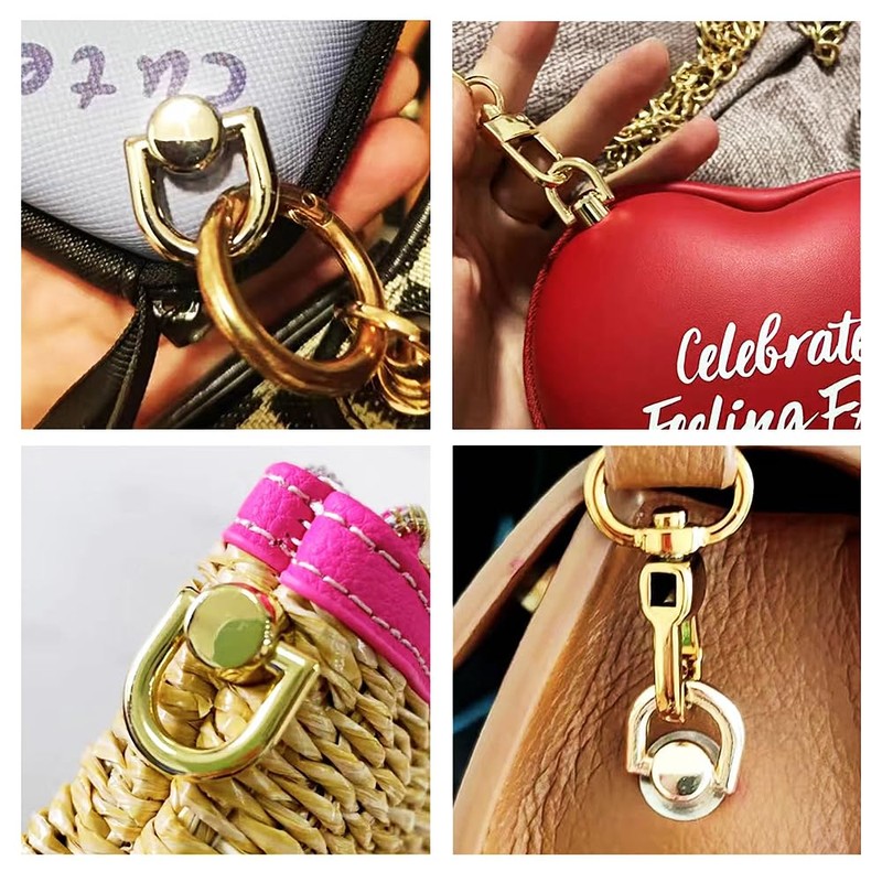 D Rings for Purse, Heavy Duty Leather Rivets Button and