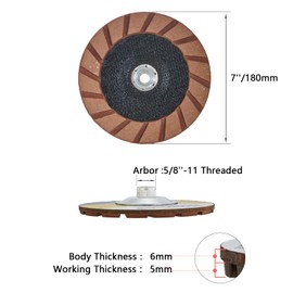 HONGUIS 7 inch Ceramic Bond Grinding Wheels,5/8"-11 Arbor Diamond Cup Grinding Disc for Concrete Smoothing Scratches Removal,30 Grit