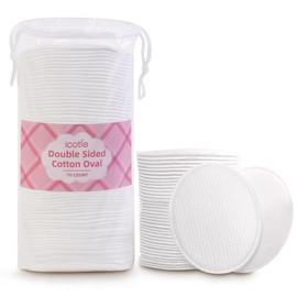 Discos de Algodón Ovalados Grandes, 70 Unidades, 3 Capas, Diseño de Doble Textura, Sin Pelusa, Ultrasuaves, para Todo Tipo de Piel. Discos de Algodón para Desmaquillar, Limpiar, Cuidar La Piel,