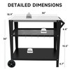 YKTEEDENS Outdoor Grill Cart with 3-Shelf，34" L x 20" W