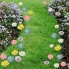 XIZHI 20Pcs Garden Stakes Daisy Flower Decor Silk Artificial Flowers