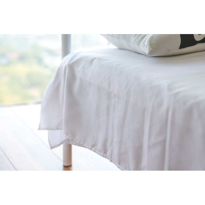 Bed Sheet Flat Sheet Single White (150cm x 250cm) Commercial