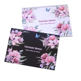 A4 Weekly and Monthly Planner Set with Cover Sheet Undated Organisers (Black, Monthly Overview, White, Weekly Plan)