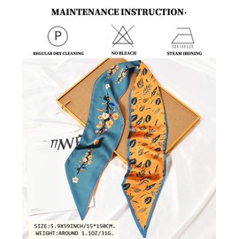 DYUXIRT Head Scarf Purse Handle Neck Satin Hair Scarfs For Bag Lightweight Silky Long Thin Women's Fashion Scarves 59 * 5.9”-H20