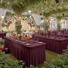 2pk Burgundy Spandex Tablecloths 6ft for Rectangle Tables, Wrinkle Free