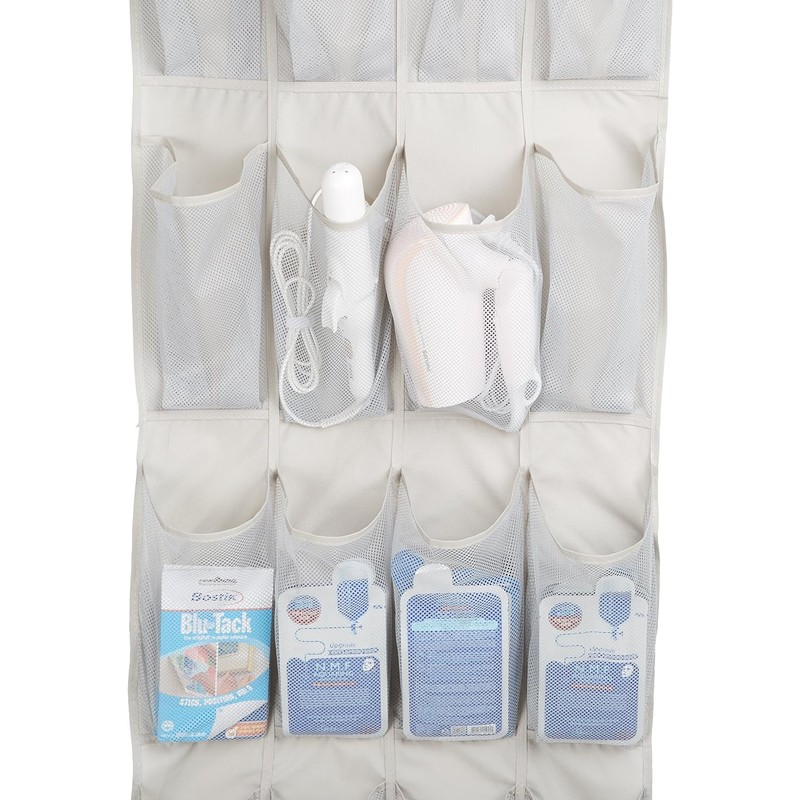 Generic Asatte 20 Large Pocket Over-the-Door Hanging Shoe Organizer, Grayish