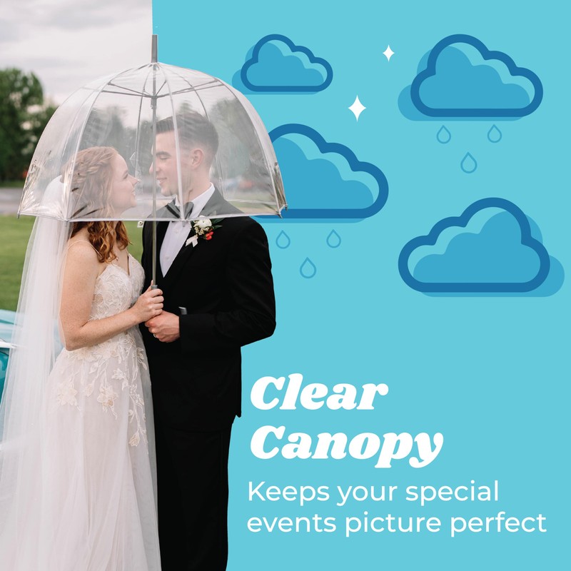 totes Clear Bubble Umbrella with Dome Canopy, Lightweight Design, Wind