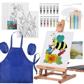 Falling in Art Painting Set for Kids with Table Easel-Acrylic Painting Starte...