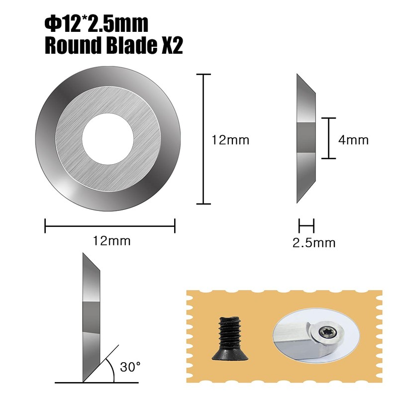 Aogbra 16Pcs Tungsten Carbide Cutters Inserts Set for Wood Lathe
