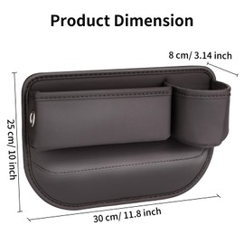 Noplkdss 2 Pack leather Car Seat Gap Filler Organizer, Car Cup Holder Gap Bag Universal Car Seam Filler, Adjustable Gap Filler for Phones, Keys (Brown)