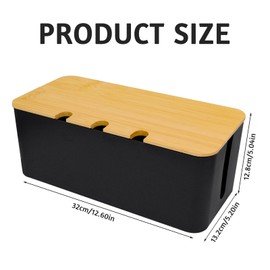 Fahibin Cable Tidy Box, Cable Management Box, Cord Wire Organiser Box for Hiding Power Strips and Electrical Cords 32 * 13.6 * 12.7cm