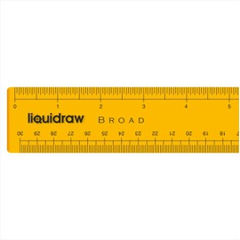 Liquidraw Ruler 30cm 12" Broad Transparent Orange Inches & Cm