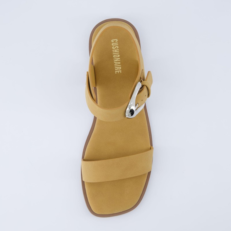 CUSHIONAIRE Cello Women's Ankle Strap Sandal With Cushioned Footbed and