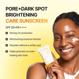 CELIMAX Protector solar facial SPF50+ PA++++ – Pore + Dark Spot Brightening Care – con niacinamida 5% y ácido tranexámico 1% – bloqueador para rostro,
