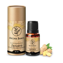 Ginger Essential Oil 8 ml, Pure and Natural and 100% - Ideal for Aromatherapy and Naturopathy - Massage - An Excellent Spice Essence (Ginger Oil 8 ml)