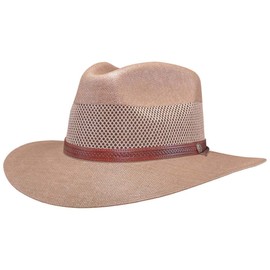 American Hat Makers Florence Fedora Hat — Straw Sun Hats for Women & Men Tan