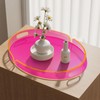 Acrylic Serving Tray with Handles Large Decorative Ottoman Tray 17x13''