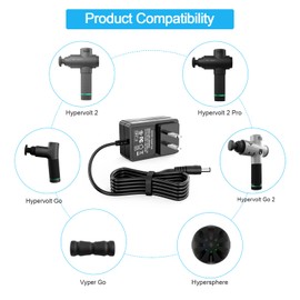 18V Massage Gun Charger for Hypervolt 2/2 Pro/Go/Go 2 Power Cord for Hyperice 2/2 Pro Massage Gun AC Adapter for Vyper 3/2 / Go